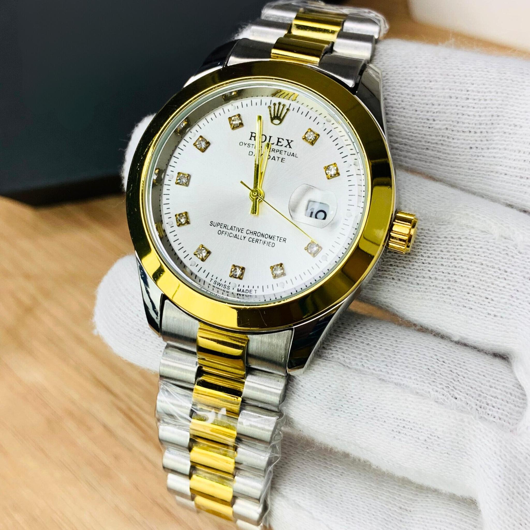 RLX Oyster Datejust Stainless Steel Watch Two Tone
