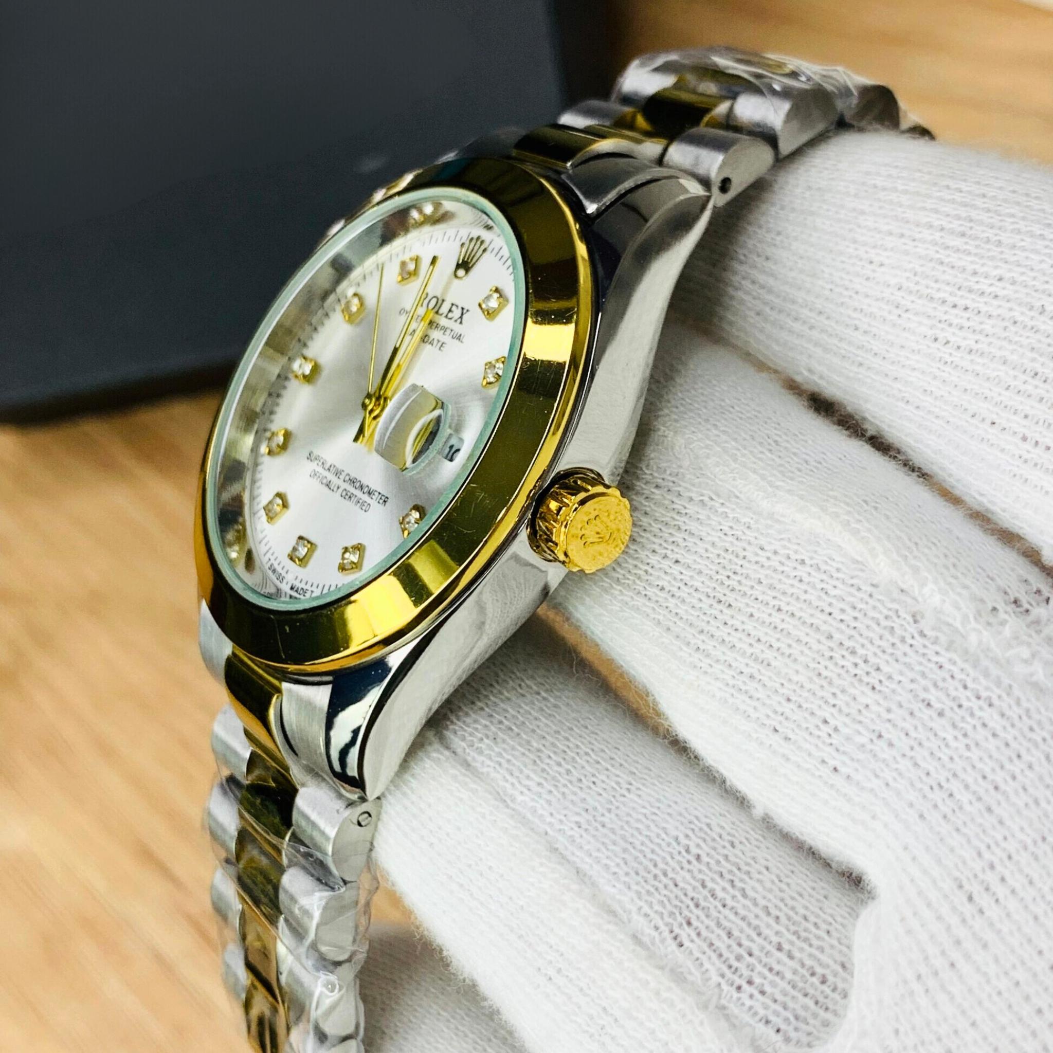 RLX Oyster Datejust Stainless Steel Watch Two Tone